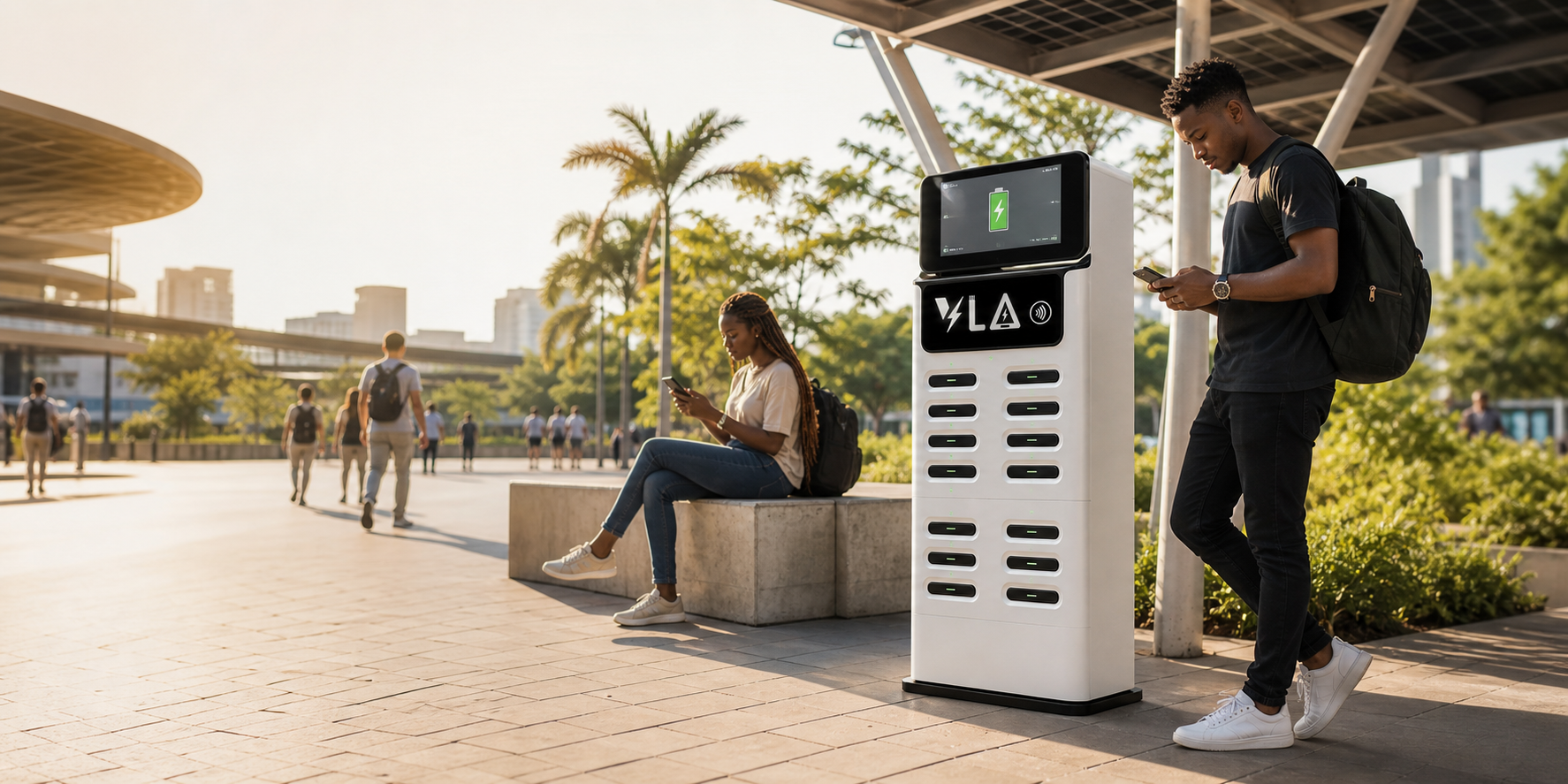 VLA station helping people stay connected in a public space