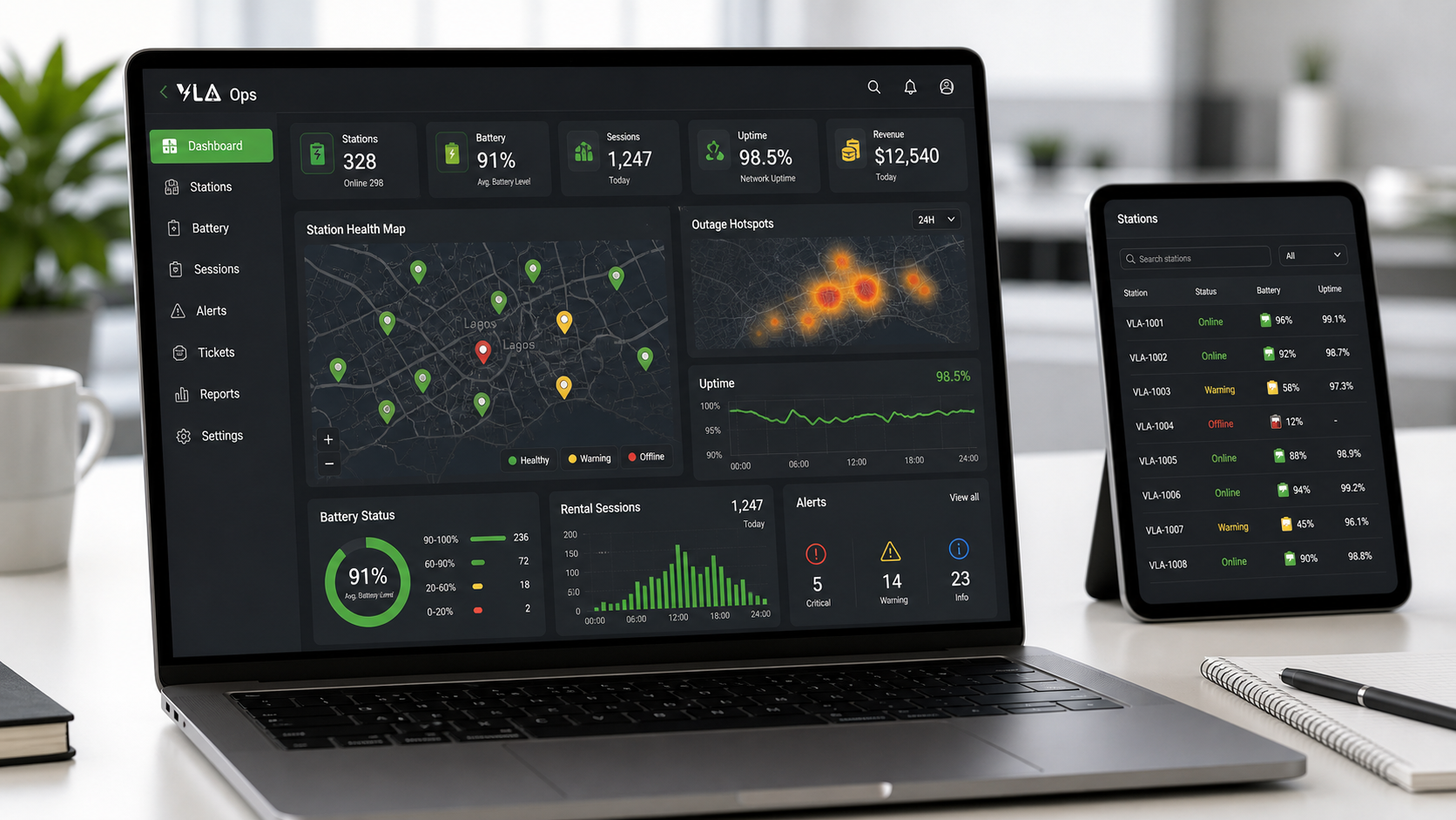 VLA operations platform dashboard